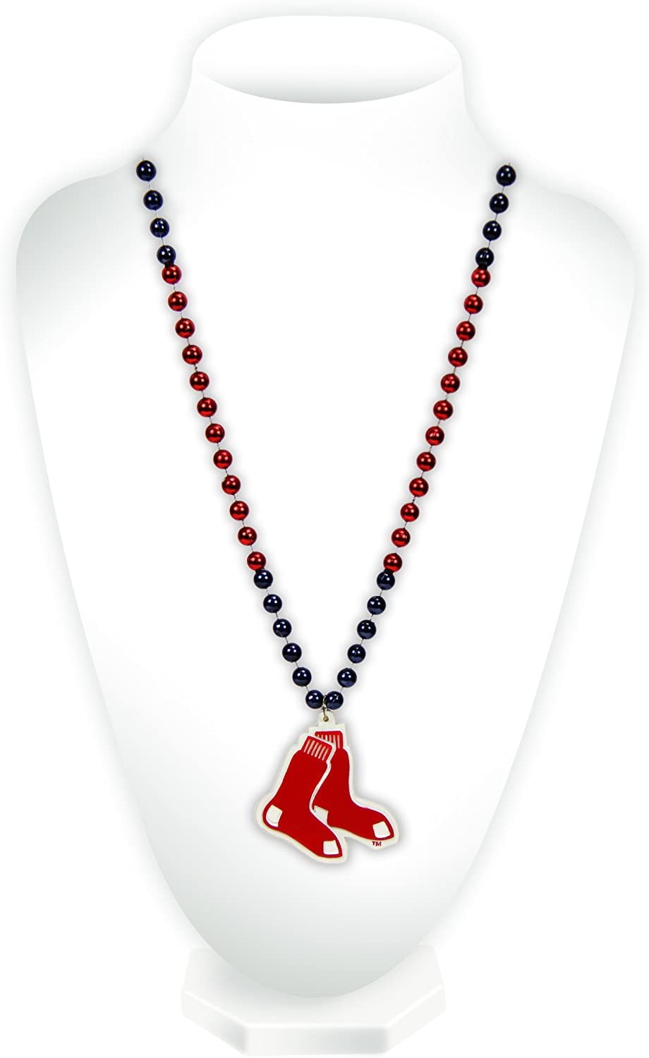Boston Red Sox Necklace Beads with Medallion