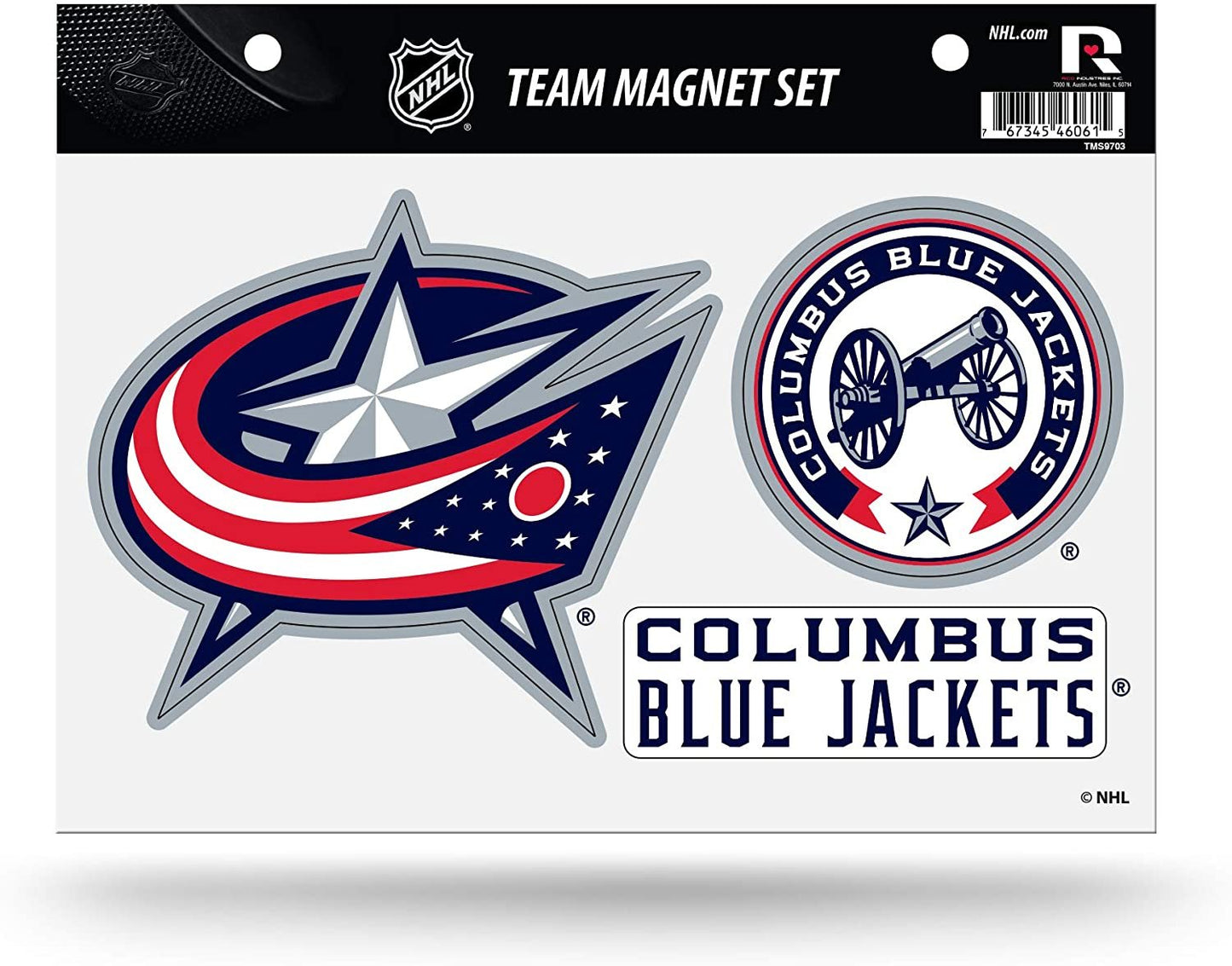 Rico Industries NHL Columbus Blue Jackets Die Cut Team Magnet Set Sheet, 8.5 x 11-"