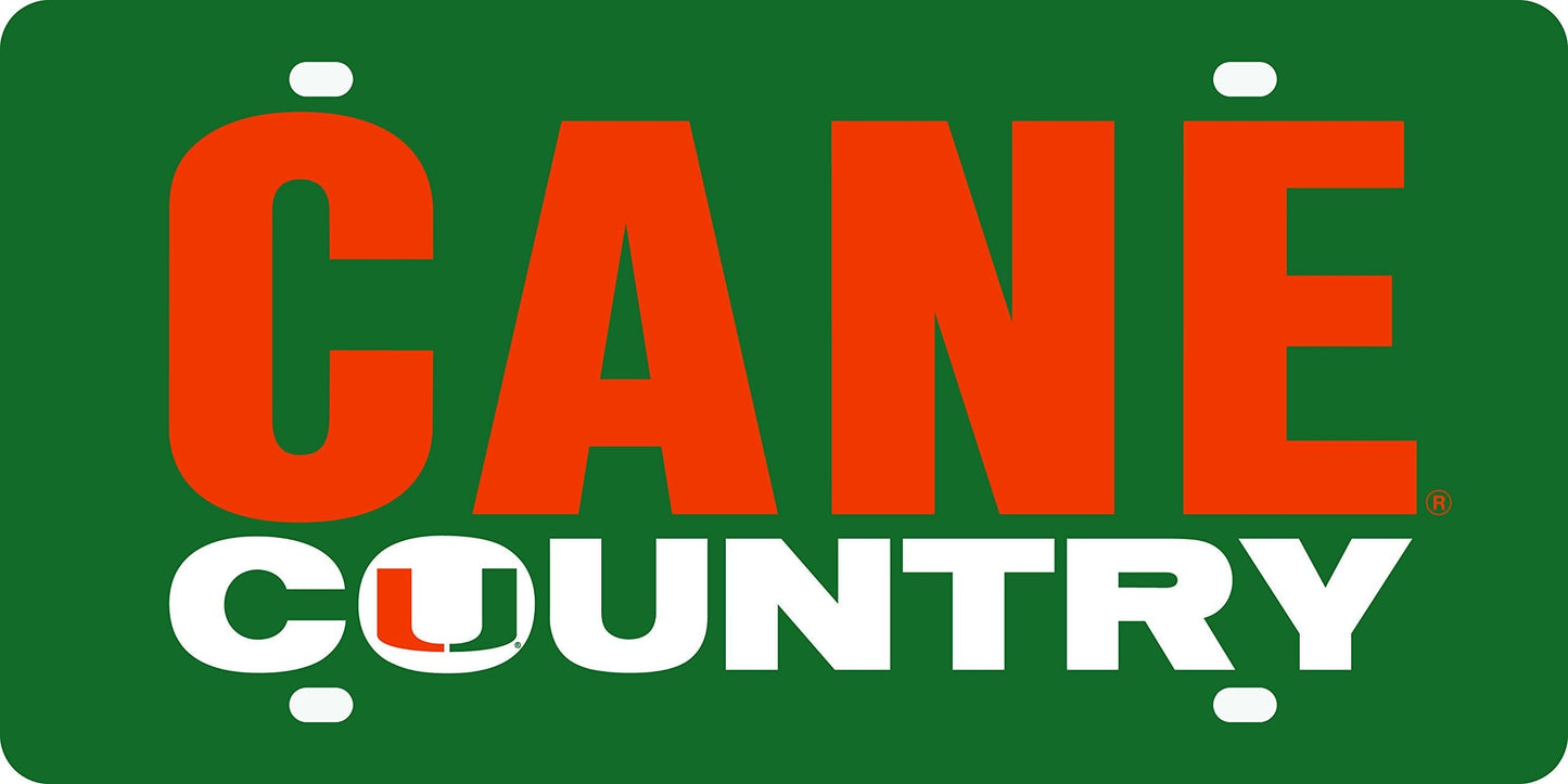 University of Miami Hurricanes Premium Laser Cut Tag License Plate, Country Design, Mirrored Acrylic Inlaid, 12x6 Inch