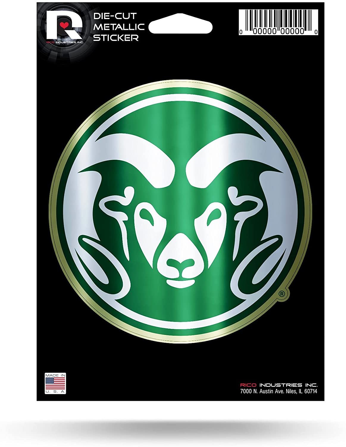 Colorado State University Rams 5 Inch Sticker Decal Metallic Shimmer Design Flat Vinyl