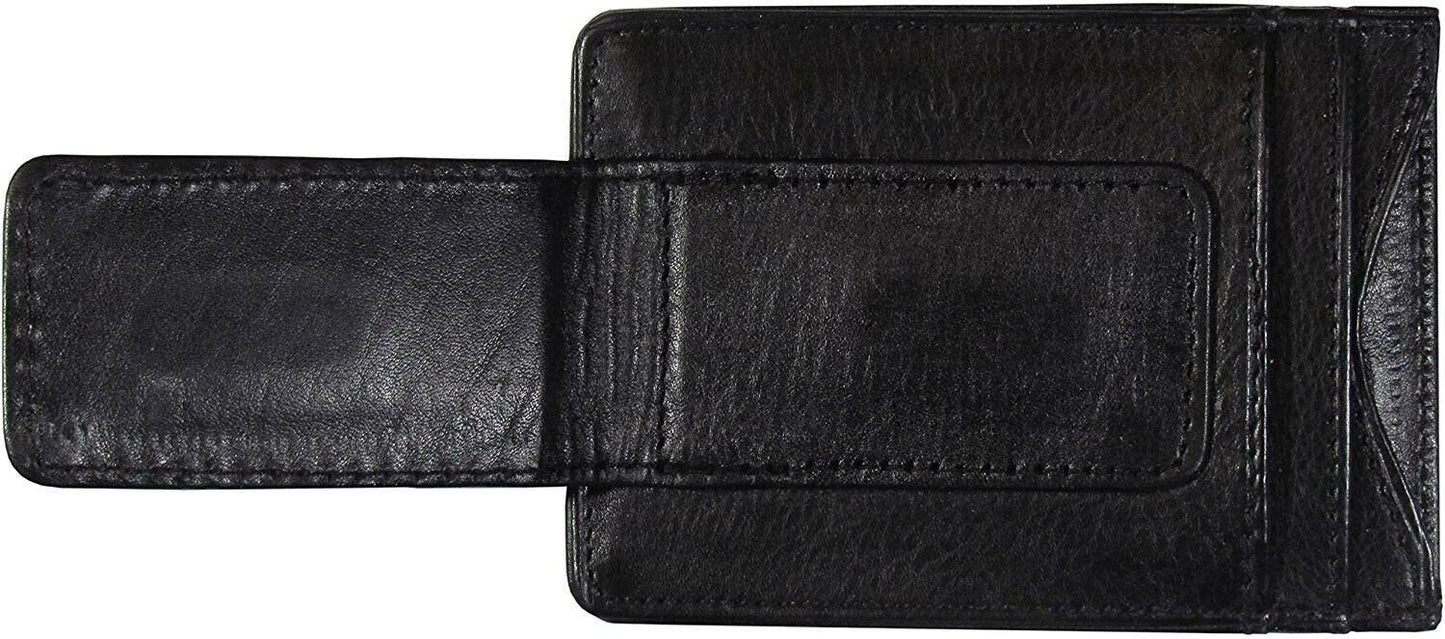 Philadelphia Flyers Black Leather Wallet, Front Pocket Magnetic Money Clip, Printed Logo