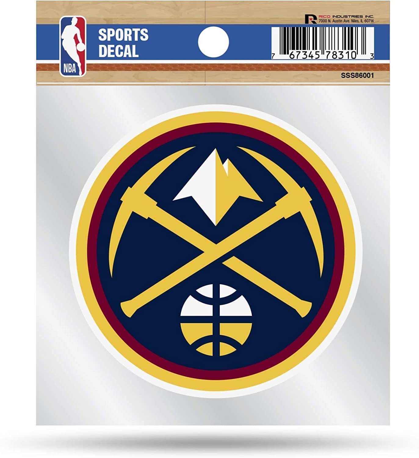 Denver Nuggets 4x4 Inch Decal Sticker Flat Vinyl Clear Backing