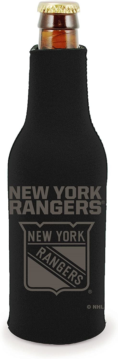 New York Rangers 2-Pack Zipper Bottle Tonal Black Beverage Insulator Neoprene Holder Cooler Hockey