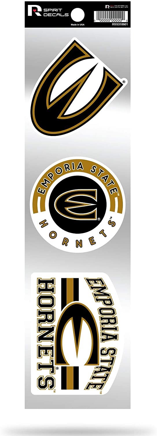 Emporia State Hornets Triple Retro Throwback Spirit Decals Flat Vinyl Auto Home Sticker Sheet University of