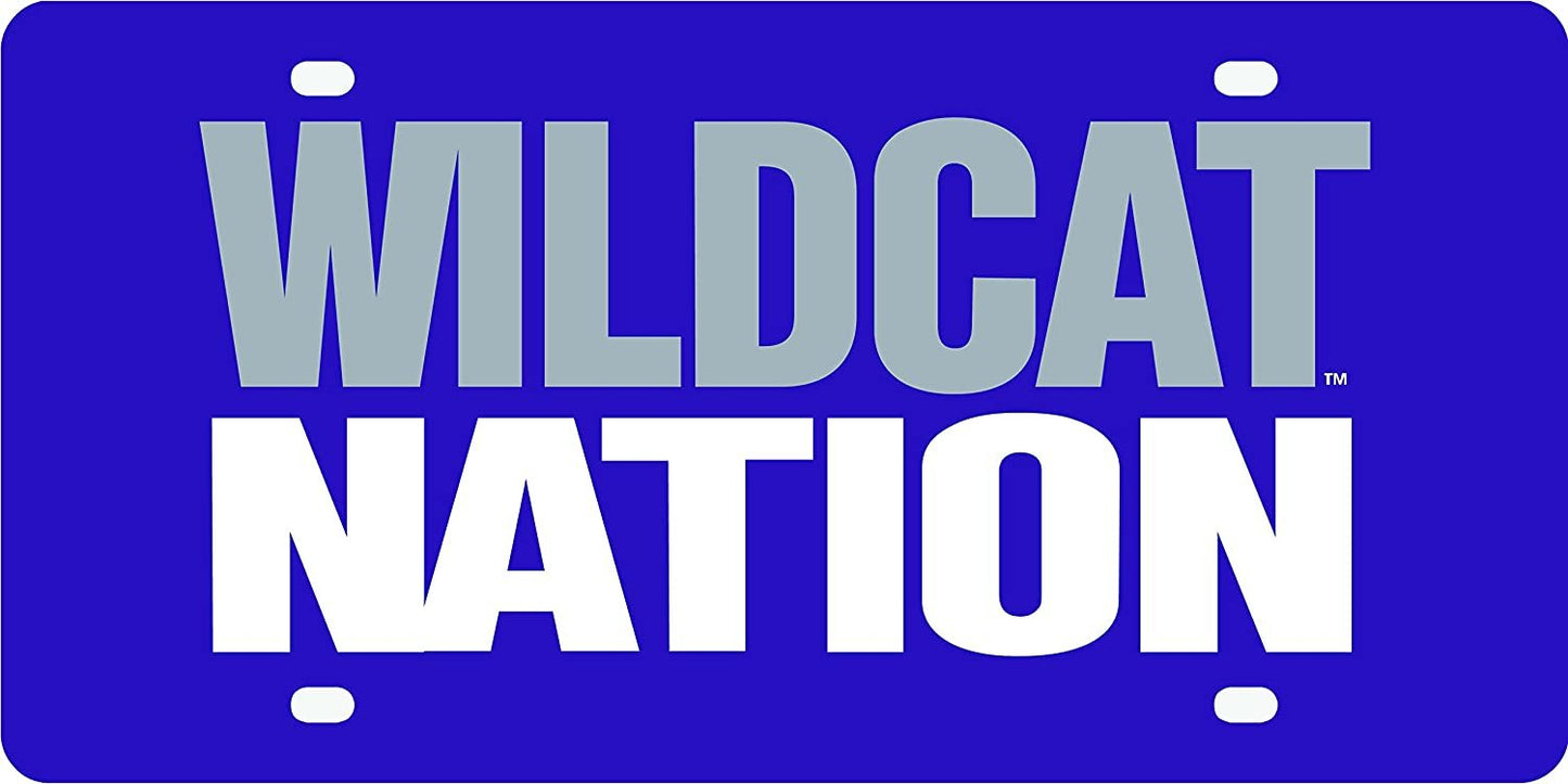 Kansas State University Wildcats Premium Laser Cut Tag License Plate, nation Design, Mirrored Acrylic Inlaid, 6x12 Inch