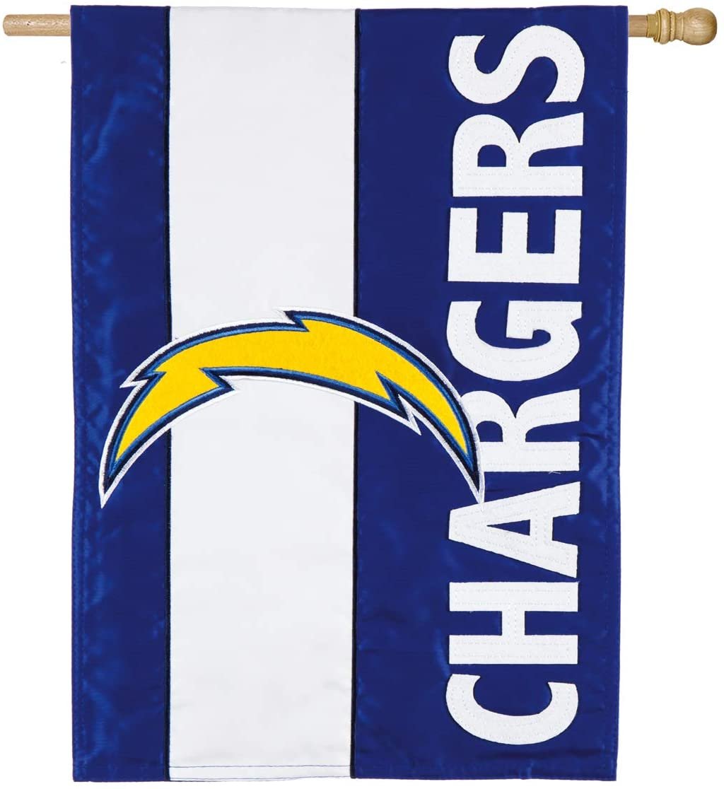 Los Angeles Chargers Banner Flag, Double-Sided Embroidered Applique, 28x44 Inch