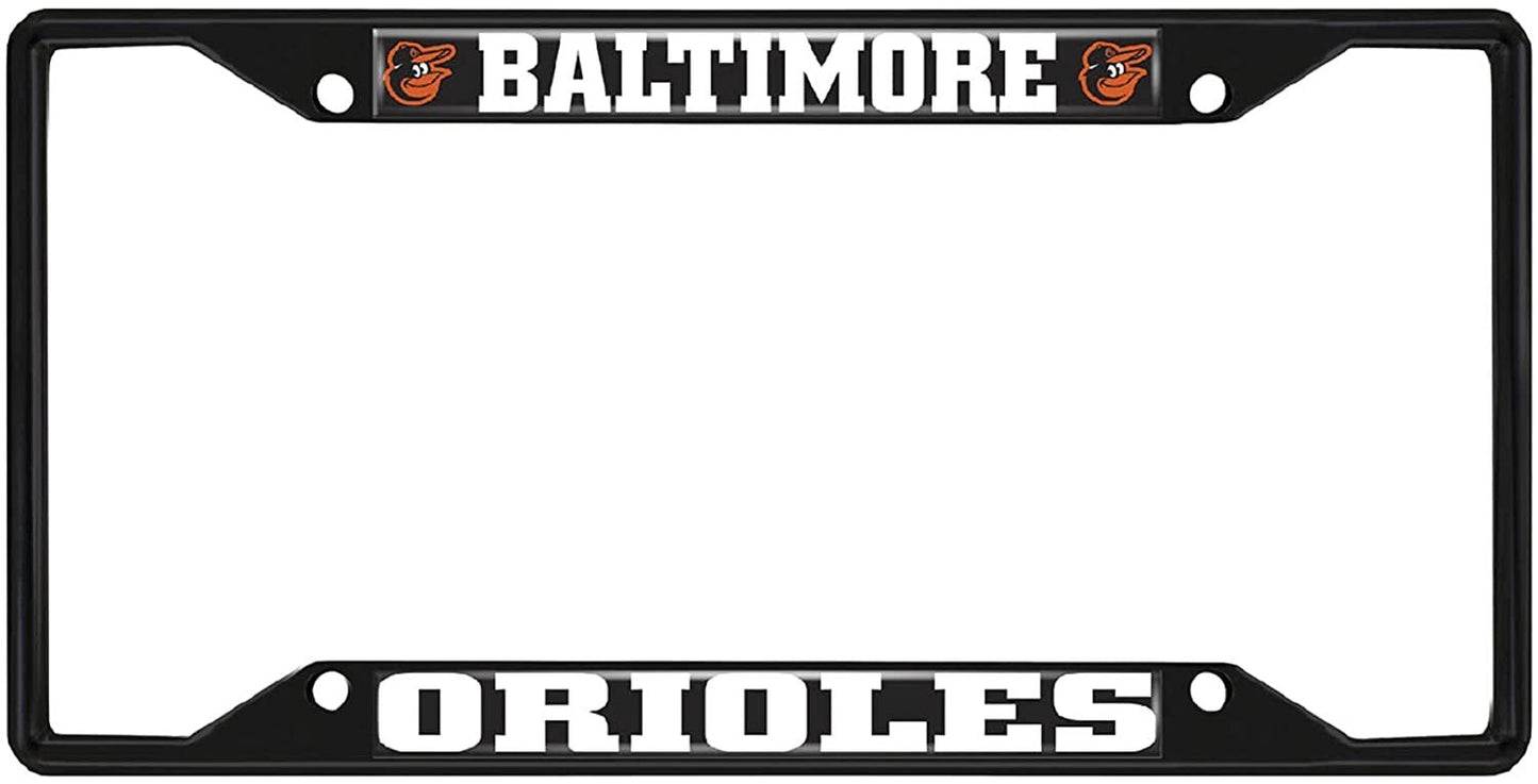 Fan Mats 31298: Baltimore Orioles Metal License Plate Frame Black Finish