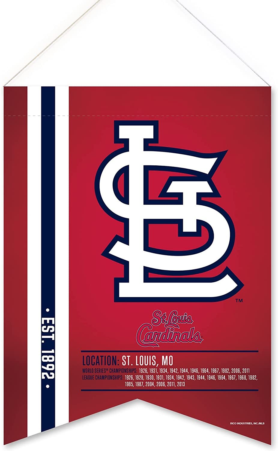 St Louis Cardinals Scroll Flag Banner 18x24 Inch Premium Quality Soft Felt