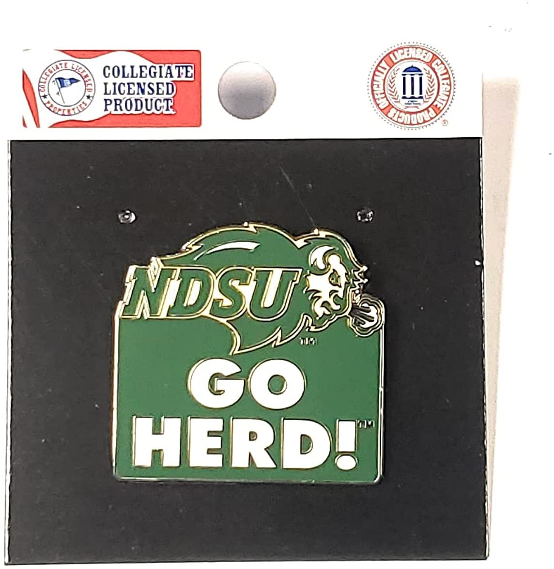 North Dakota State University Bison Premium Metal Pin, Lapel Hat Tie, Push Pin Backing