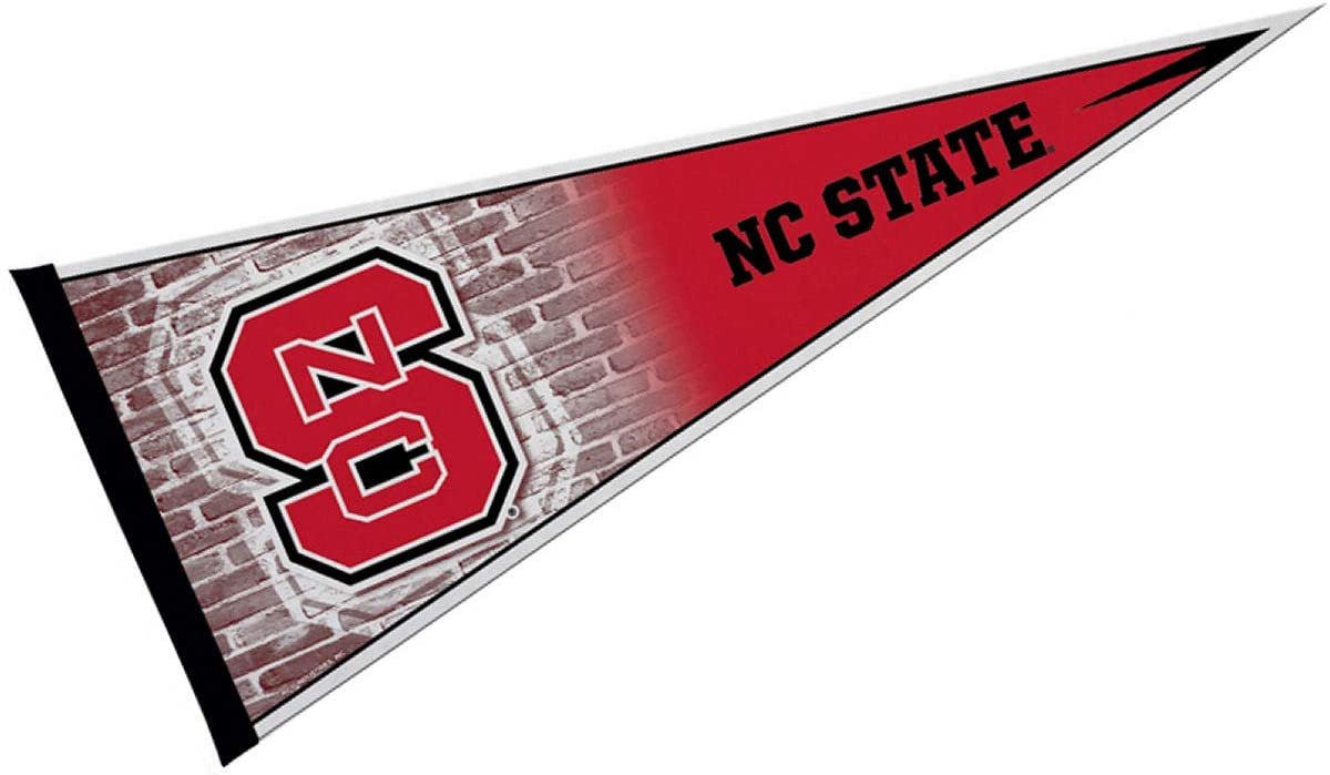 North Carolina State University Wolfpack Soft Felt Pennant, Primary Design, 12x30 Inch, Easy To Hang