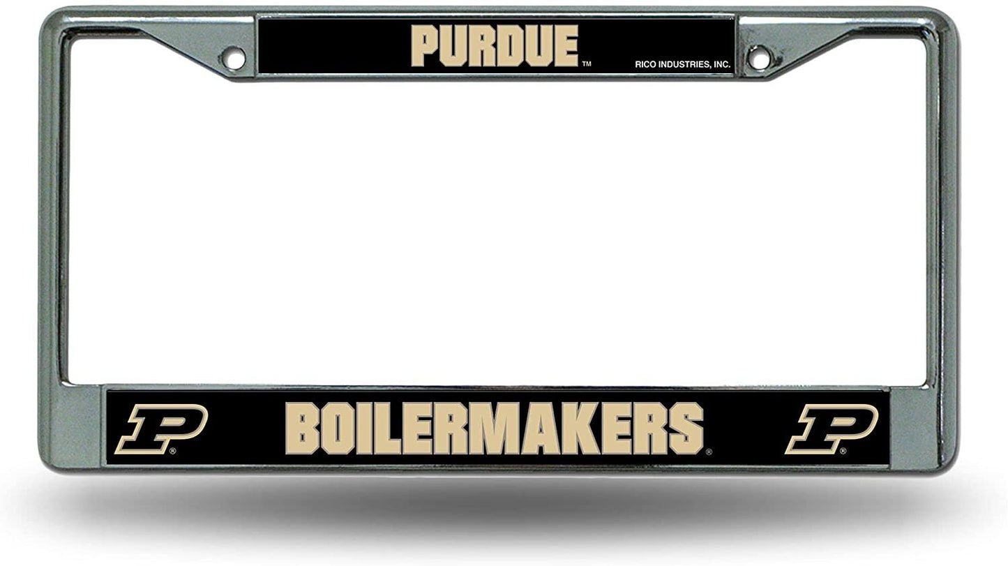 Purdue University Boilermakers Premium Metal License Plate Frame Chrome Tag Cover, 12x6 Inch