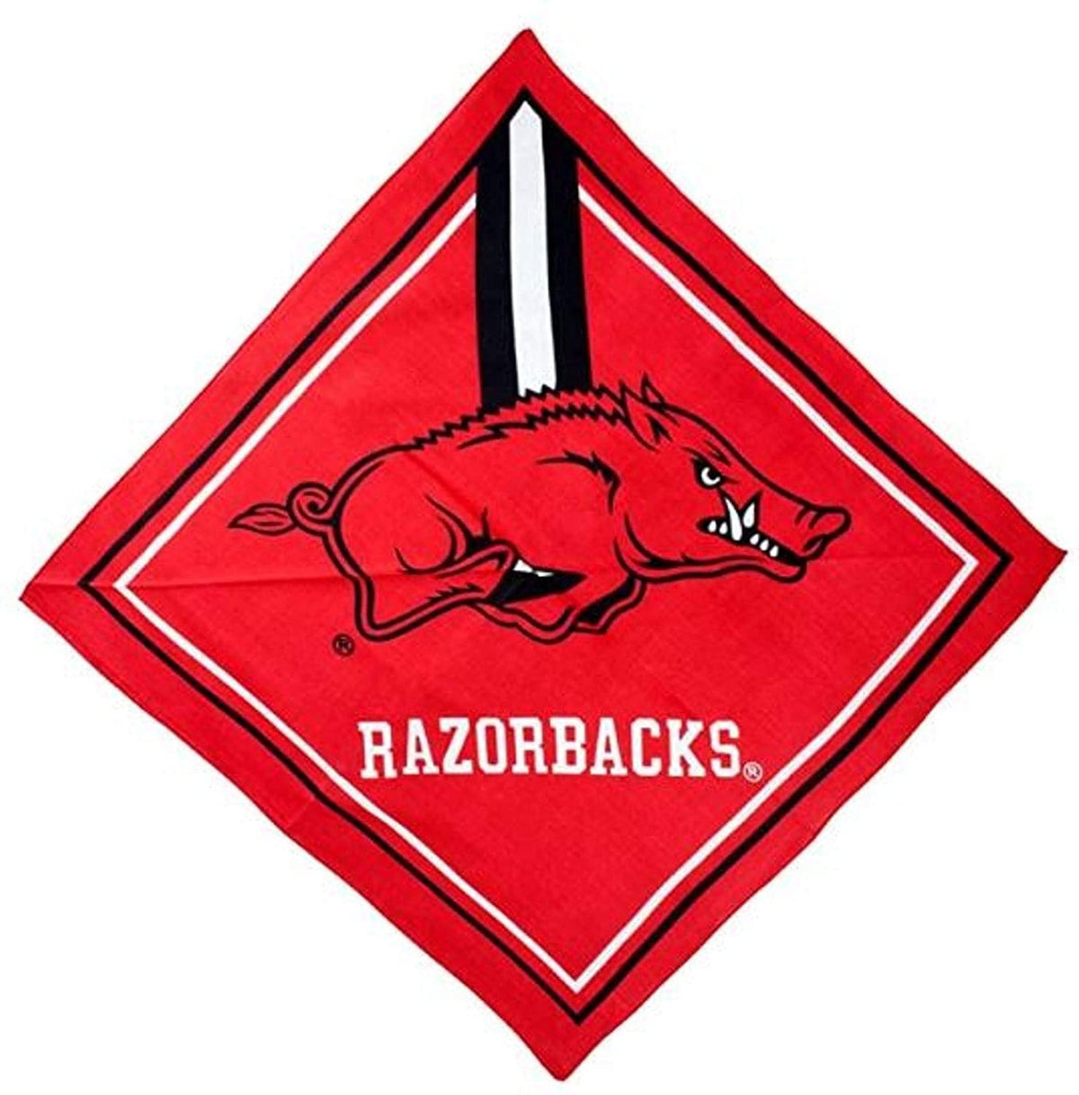 University of Arkansas Razorbacks Bandana, Traditional Design, 21x21 Inch