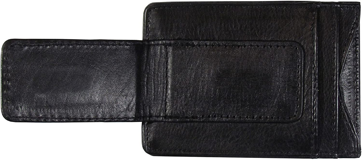Los Angeles Kings Black Leather Wallet, Front Pocket Magnetic Money Clip, Printed Logo
