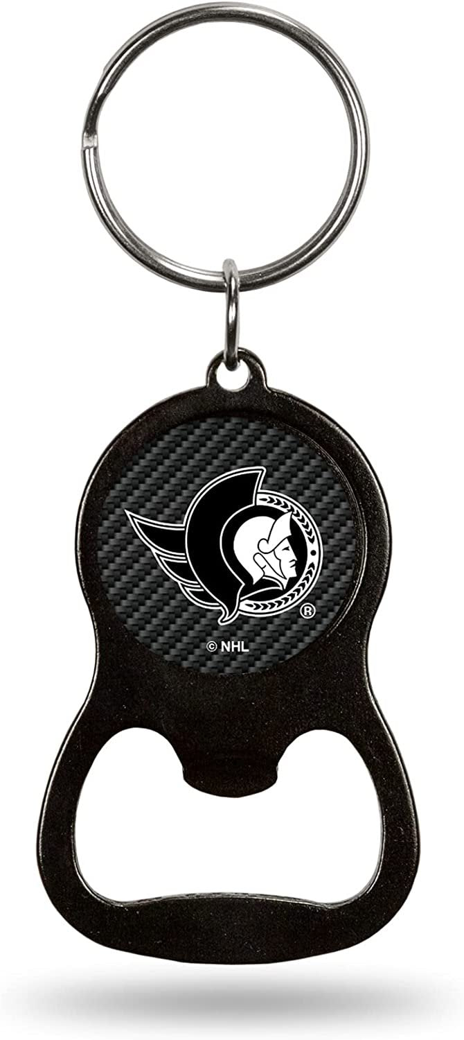 Ottawa Senators Metal Keychain Bottle Opener, Carbon Fiber Design