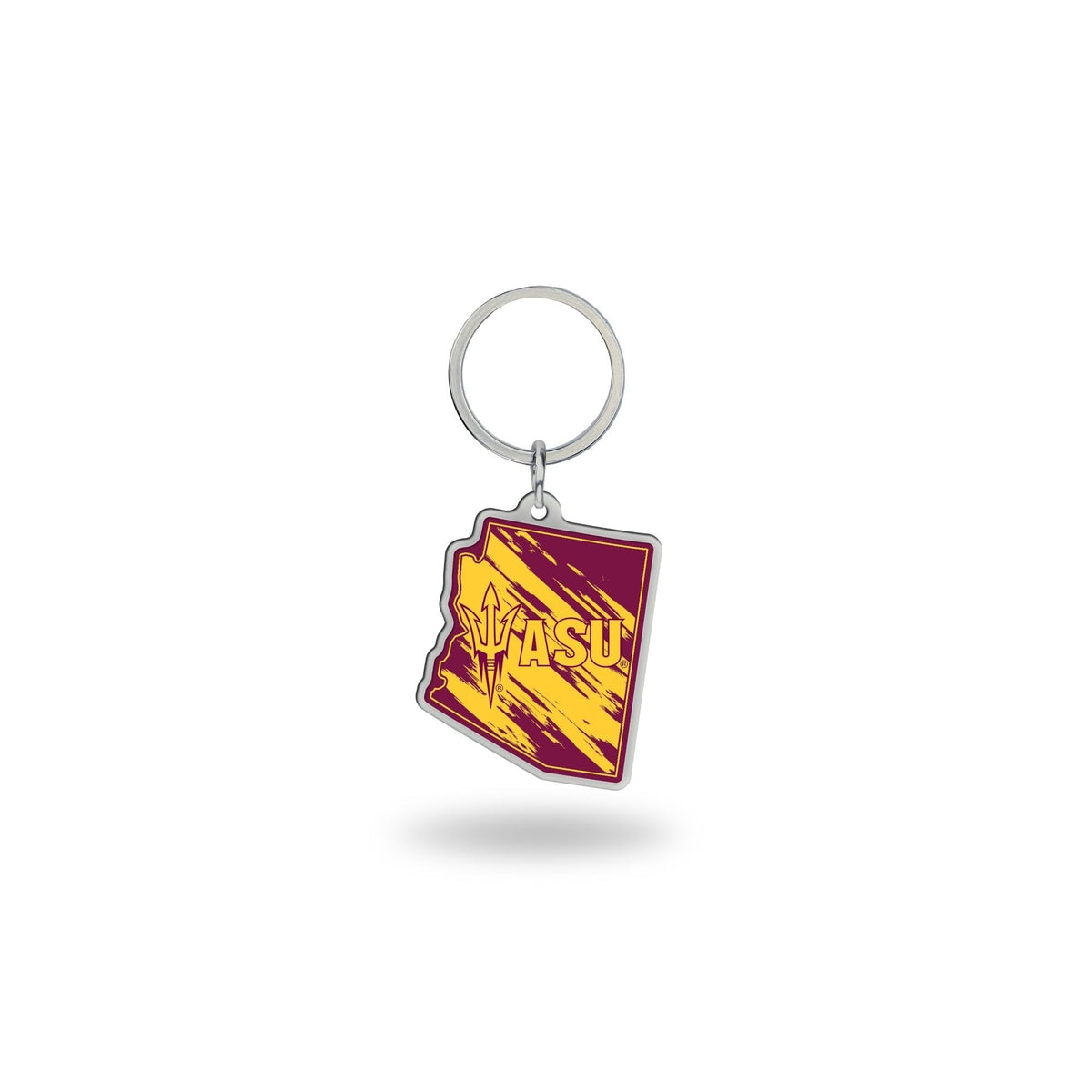 Iowa State University Cyclones Premium Metal Keychain, State Shaped, Team Color