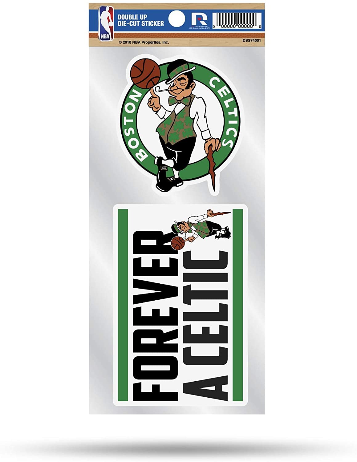 Boston Celtics Double Up Die Cut 2-Piece Sticker Sheet
