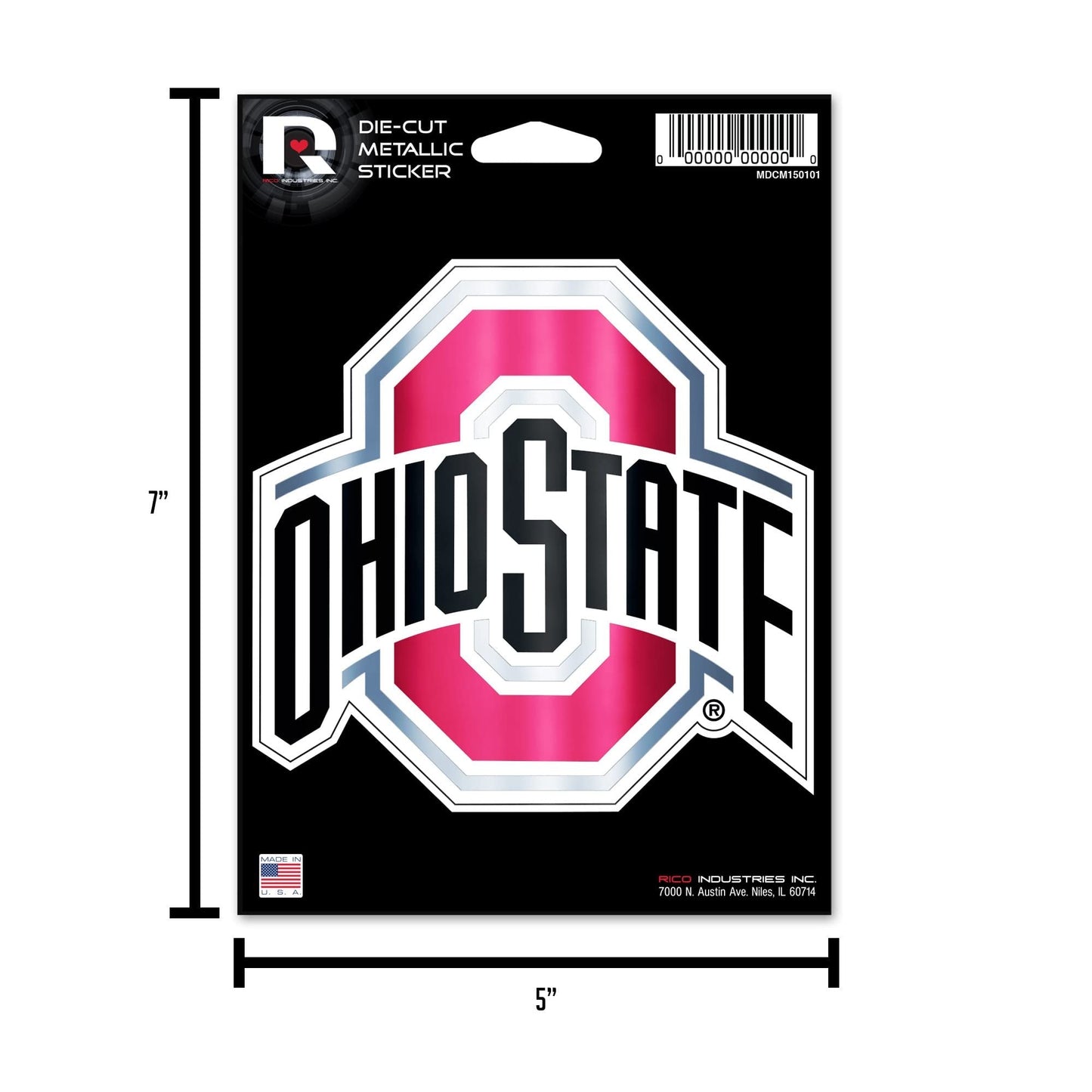 Mississippi State University Bulldogs 5 Inch Die Cut Flat Vinyl Decal Sticker Chrome Metallic Shimmer Design Adhesive Backing