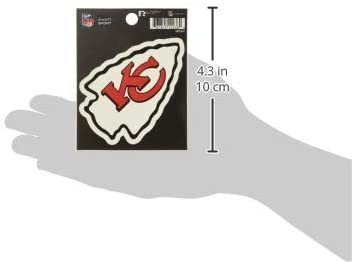 Kansas City Chiefs 3 Inch Decal Sticker, Flat Vinyl Die Cut, Full Adhesive Backing