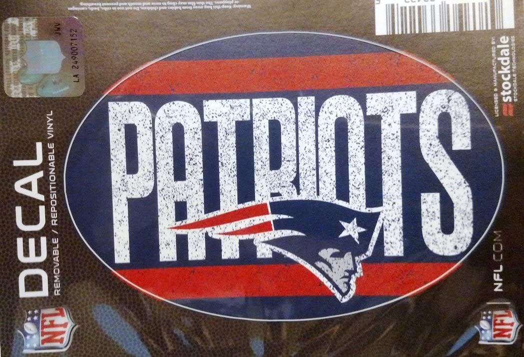New England Patriots 5"x7" VINTAGE Repositionable Vinyl Decal Auto Home Football