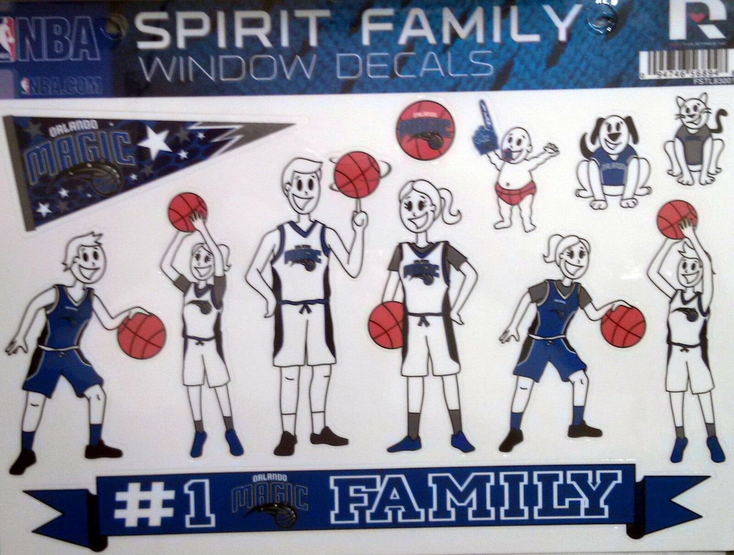Orlando Magic Family Spirit LARGE Window Decal Sheet NBA Basketball