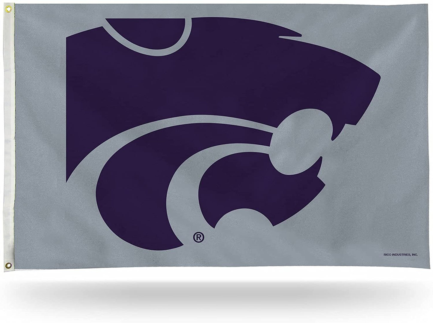 Kansas State University Wildcats Premium 3x5 Feet Flag Banner, Gray Design, Metal Grommets, Outdoor Use, Single Sided