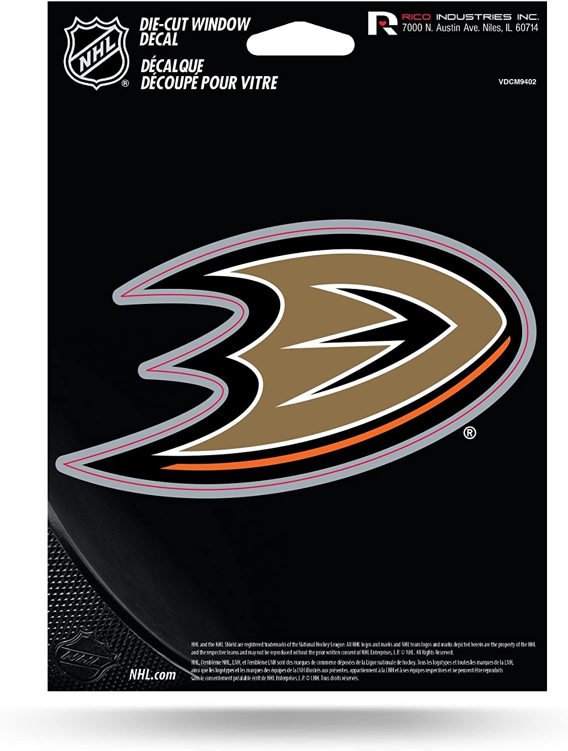 Anaheim Ducks 5 Inch Die Cut Decal Sticker Flat Vinyl Adhesive Backing