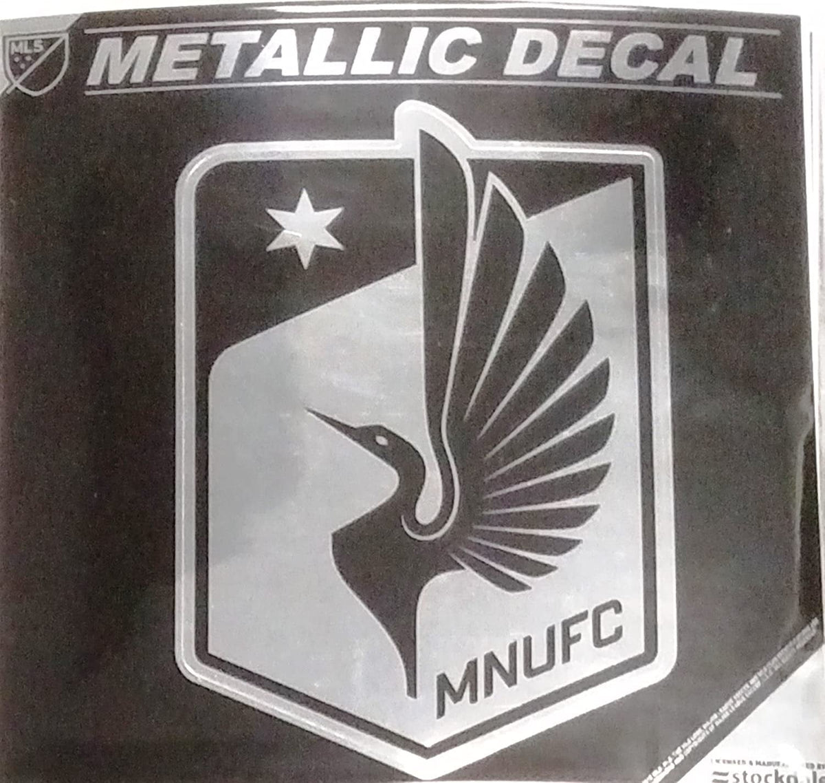 Minnesota United 6 Inch Decal Sticker, Metallic Chrome Shimmer Design, Vinyl Die Cut, Auto Home