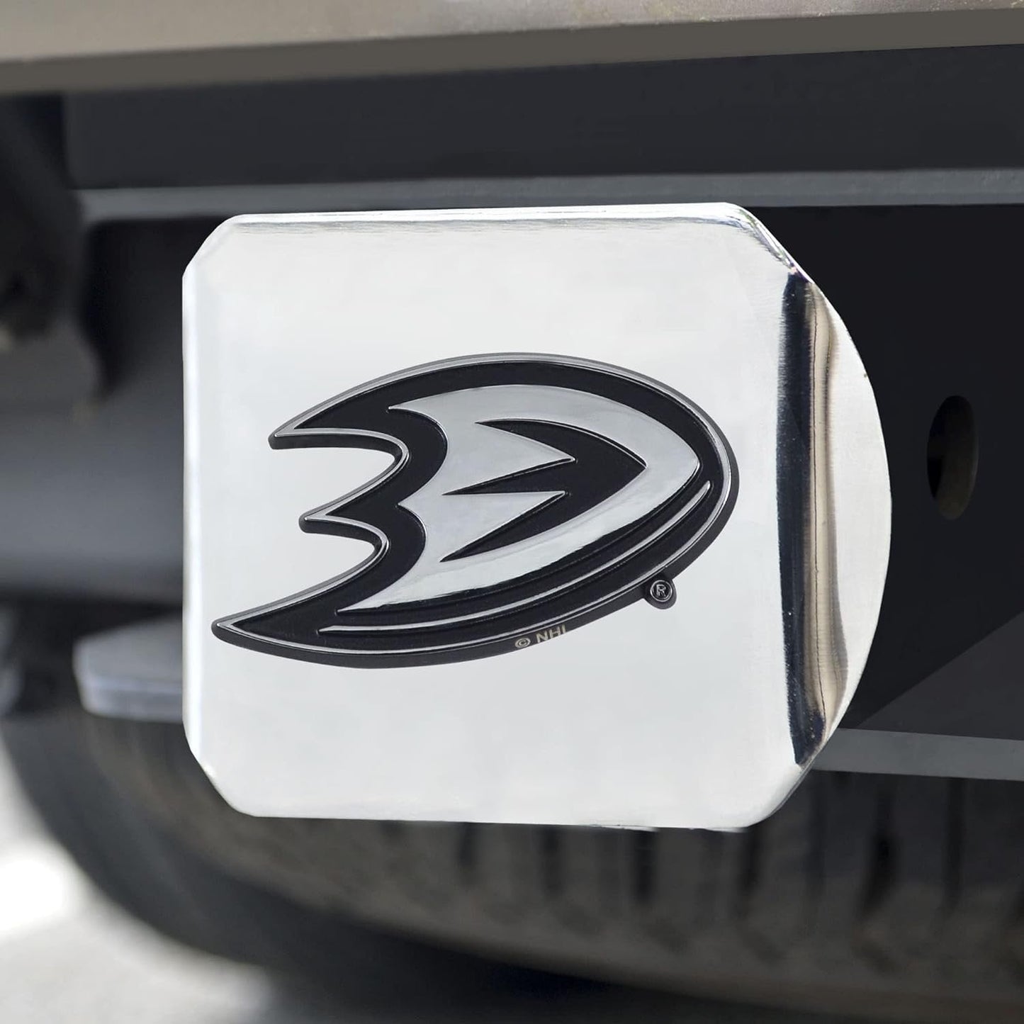 Anaheim Ducks Hitch Cover Solid Metal with Raised Chrome Metal Emblem 2" Square Type III