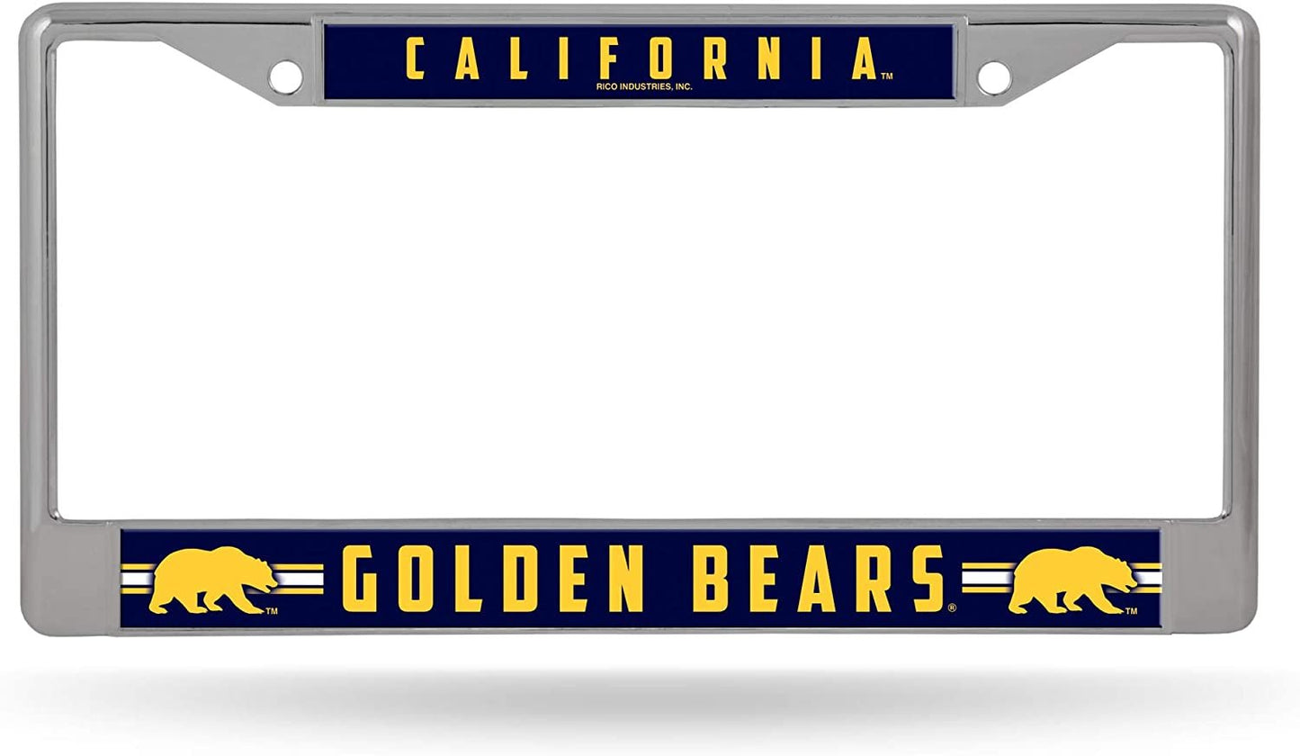 University of California Bears Cal Berkley Metal License Plate Frame Chrome Tag Cover, 12x6 Inch