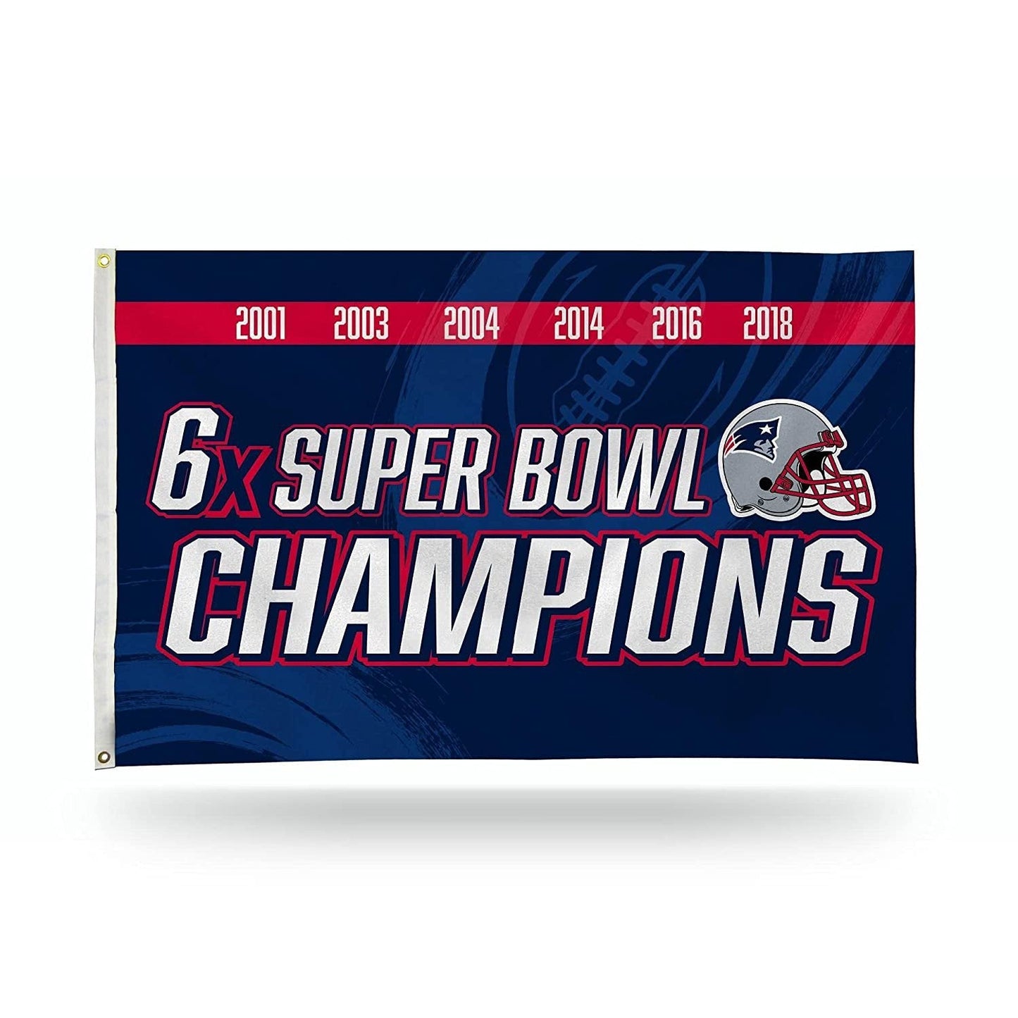 New England Patriots 3x5 Flag Banner 6X Time Champions with Metal Grommets Outdoor House Football