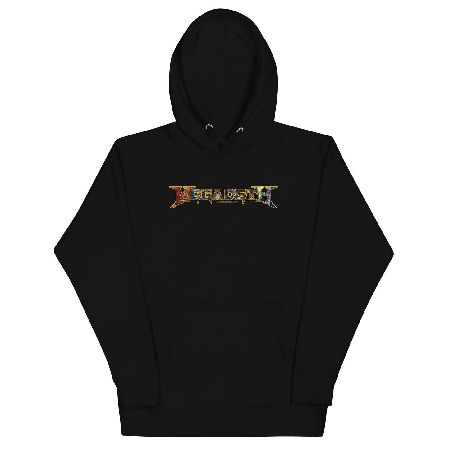 Megadeth Vic Lettered Logo Mens Officially Licensed Hoodie Black