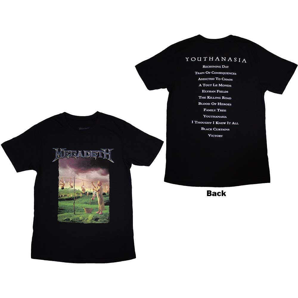 Megadeth Youthanasia Tracklist Mens T Shirt Officially Licensed