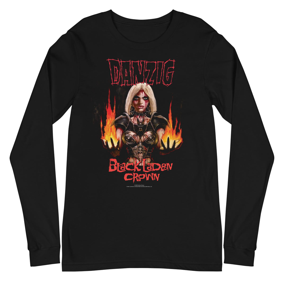MerchMoment Danzig - Black Laden Crown Long Sleeve Shirt Officially Licensed
