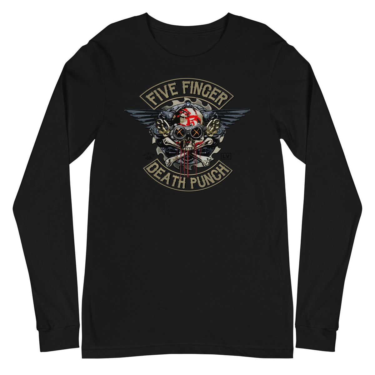 MerchMoment Five Finger Death Punch - Crossbones Long Sleeve Shirt Officially Licensed