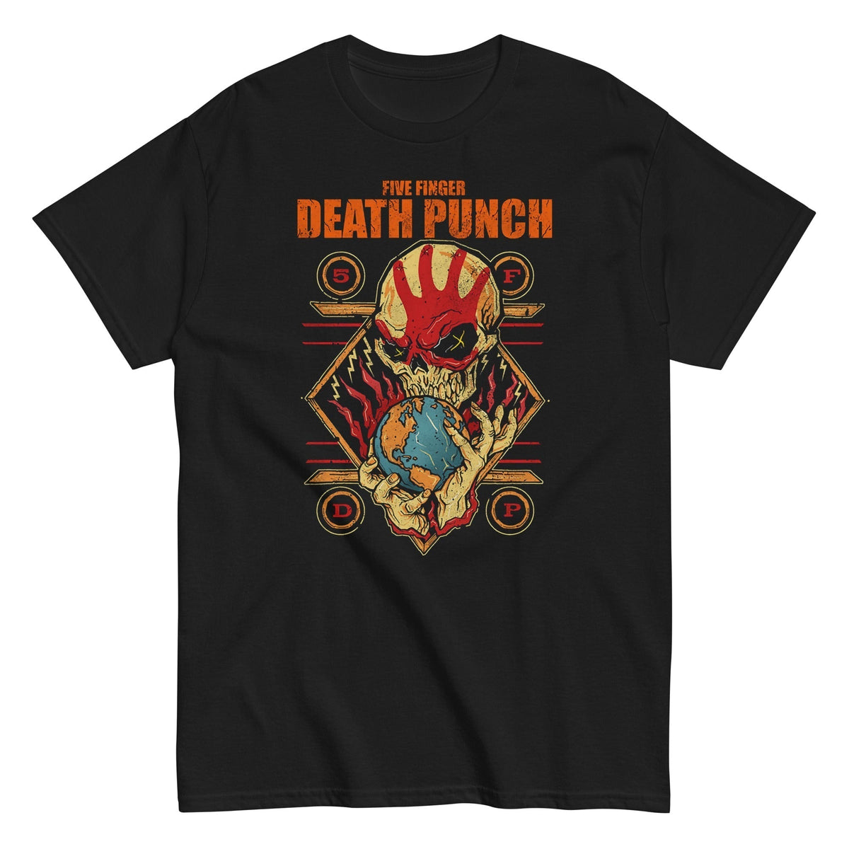 MerchMoment Five Finger Death Punch - Hand Skull Logo Mens T Shirt Officially Licensed