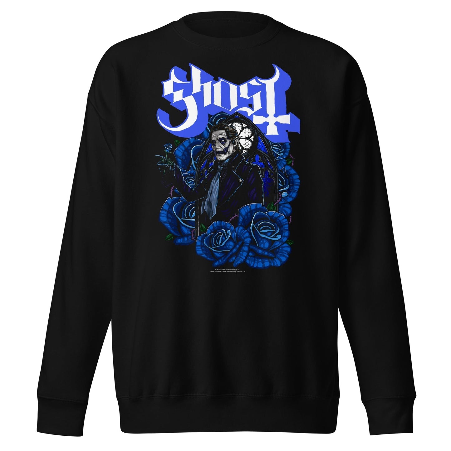 MerchMoment Ghost - Blue Roses Crewneck Sweatshirt Officially Licensed