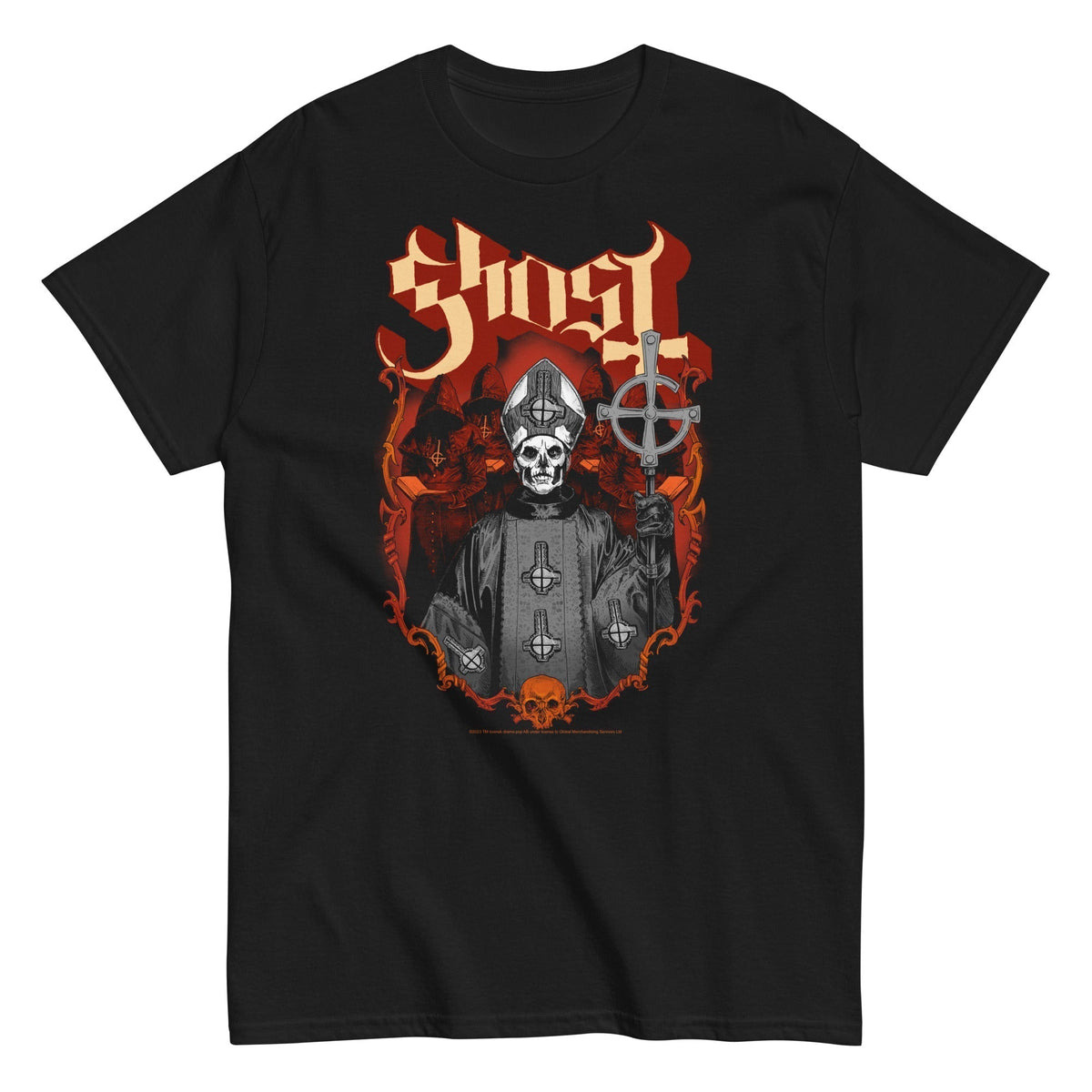 MerchMoment Ghost - Skull and Robes Mens T Shirt Officially Licensed