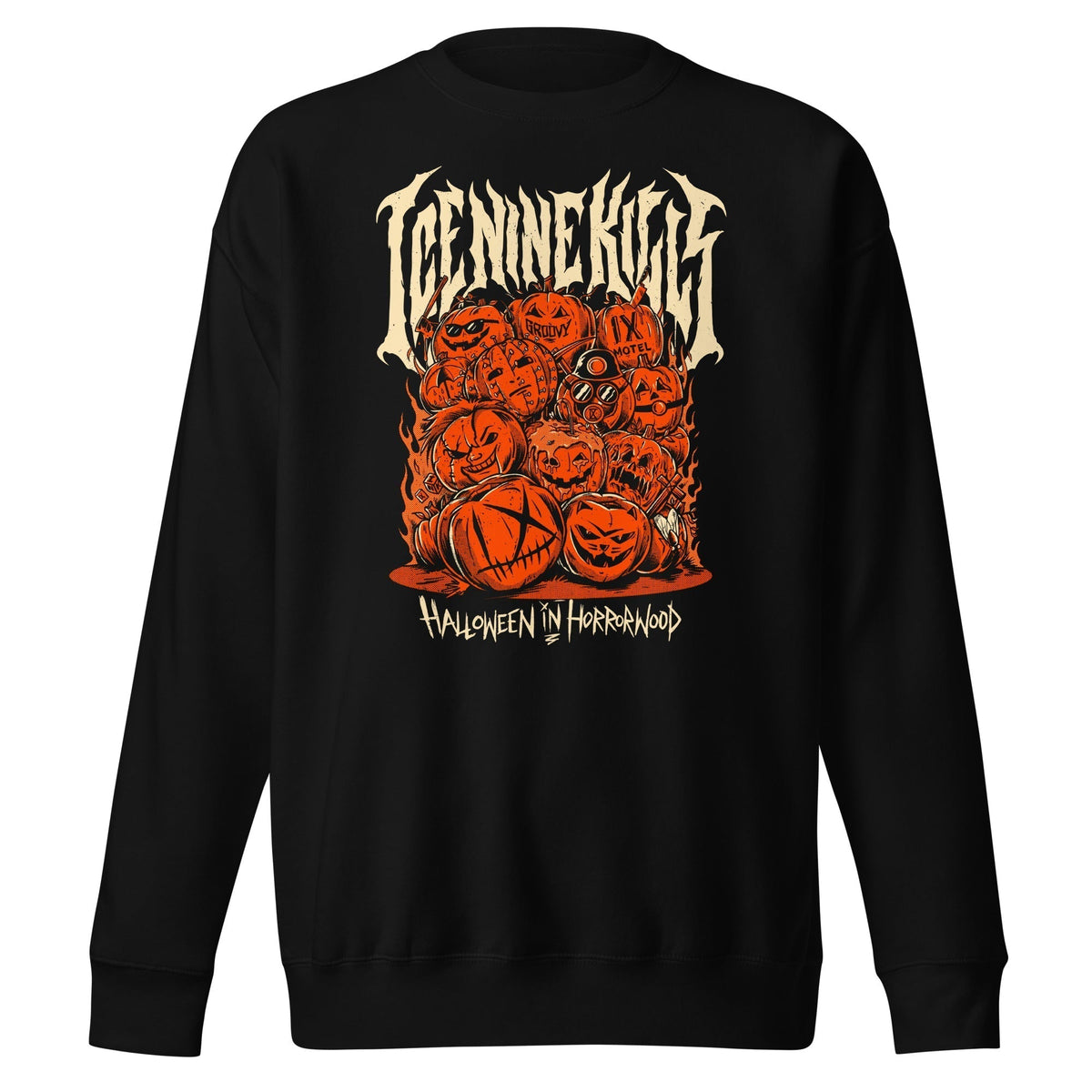 MerchMoment Ice Nine Kills - Halloween Horrorwood Crewneck Sweatshirt Officially Licensed