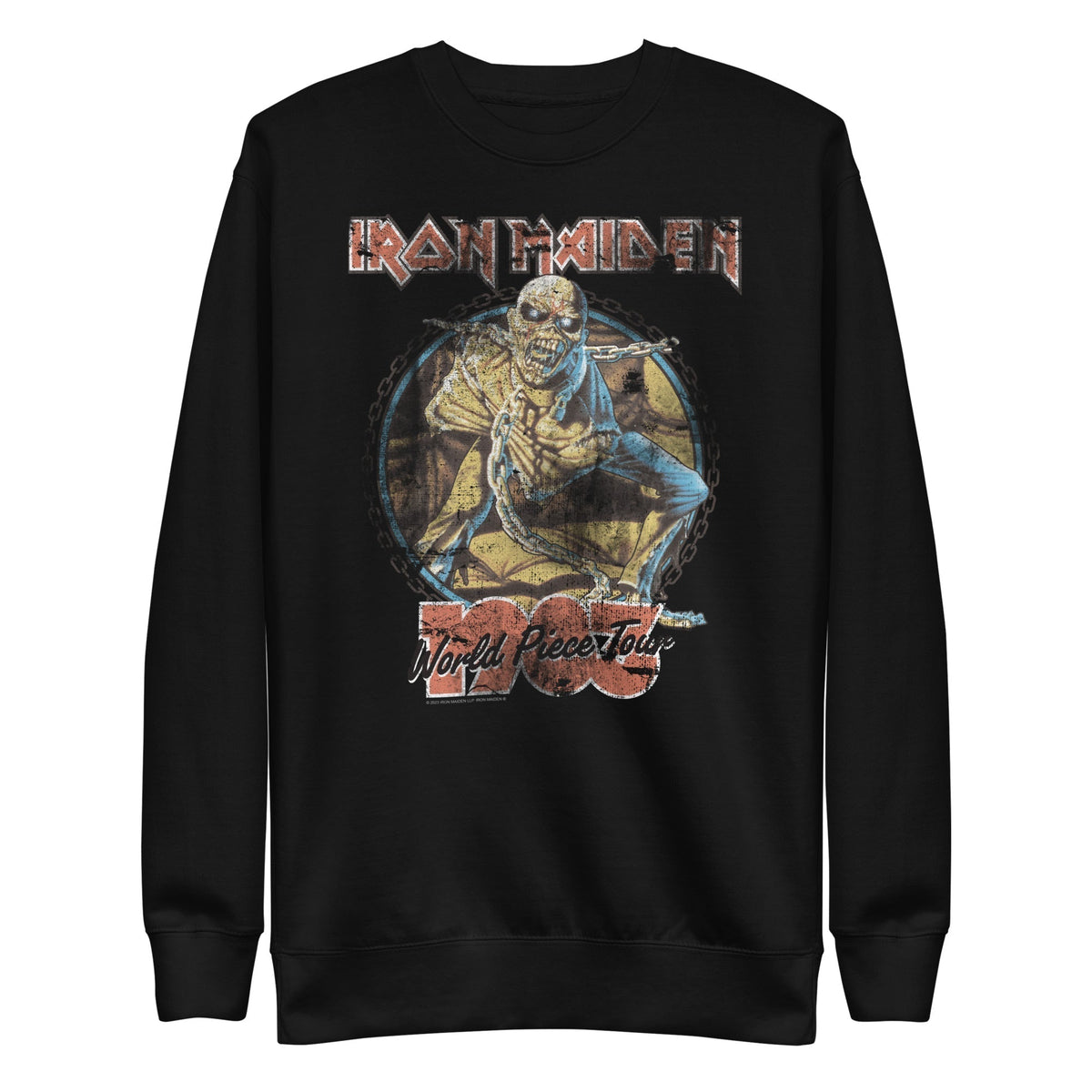 MerchMoment Iron Maiden - World Peace Tour Crewneck Sweatshirt Officially Licensed