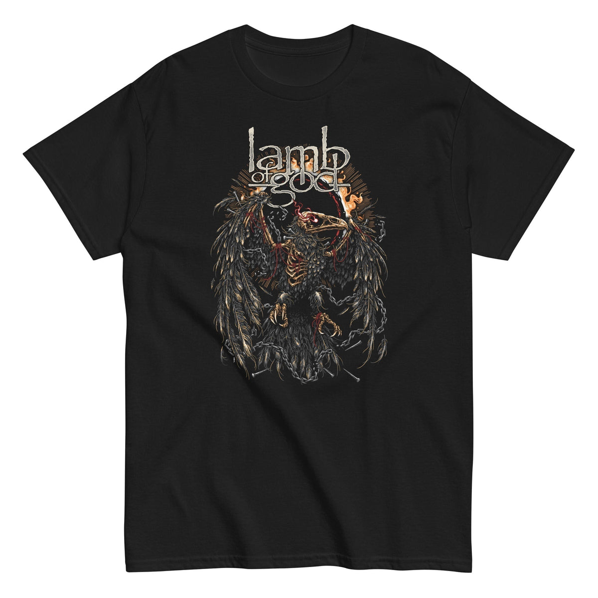 MerchMoment Lamb of God - Delusional Skull Mens T Shirt Officially Licensed