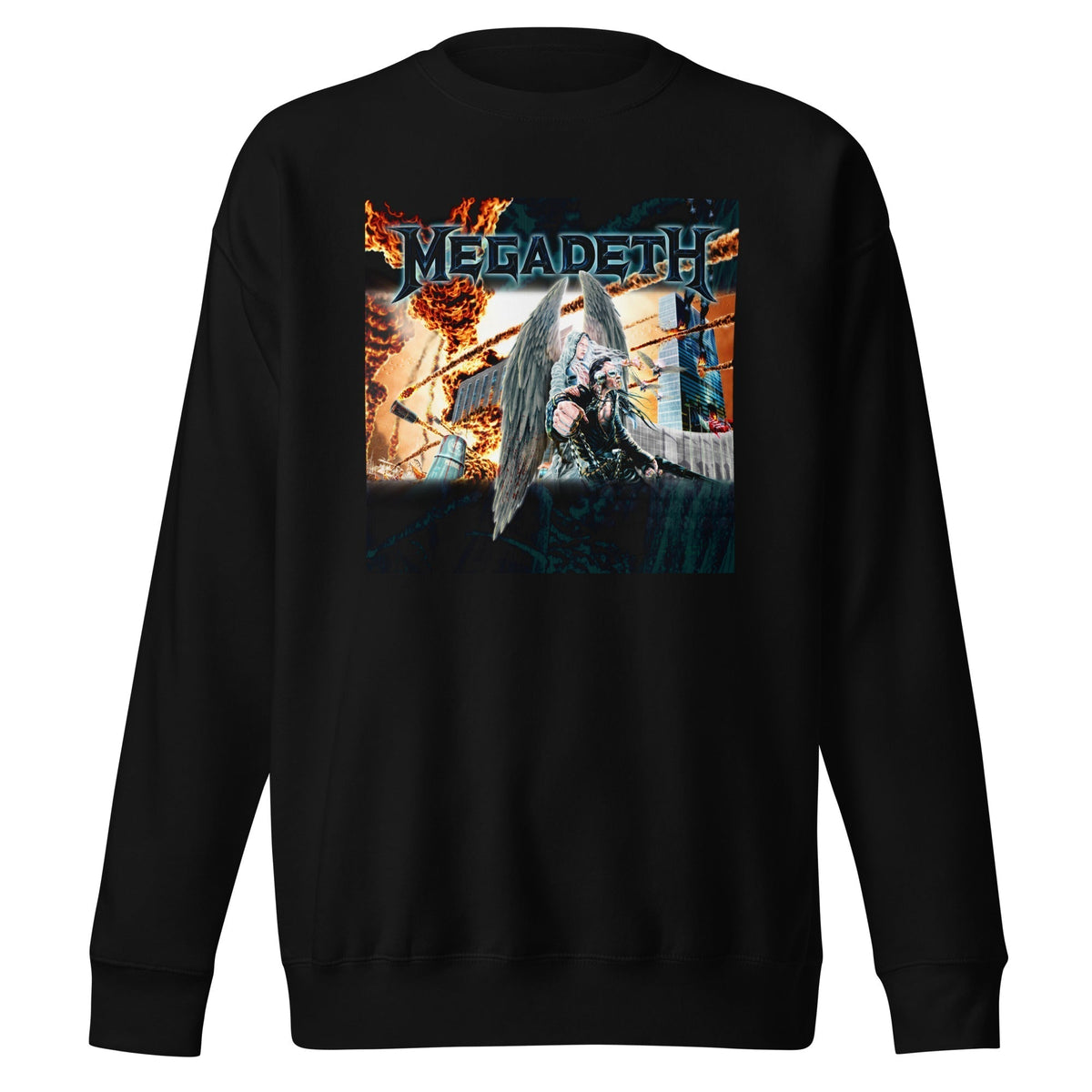 MerchMoment Megadeth - Angel Flames Crewneck Sweatshirt Officially Licensed