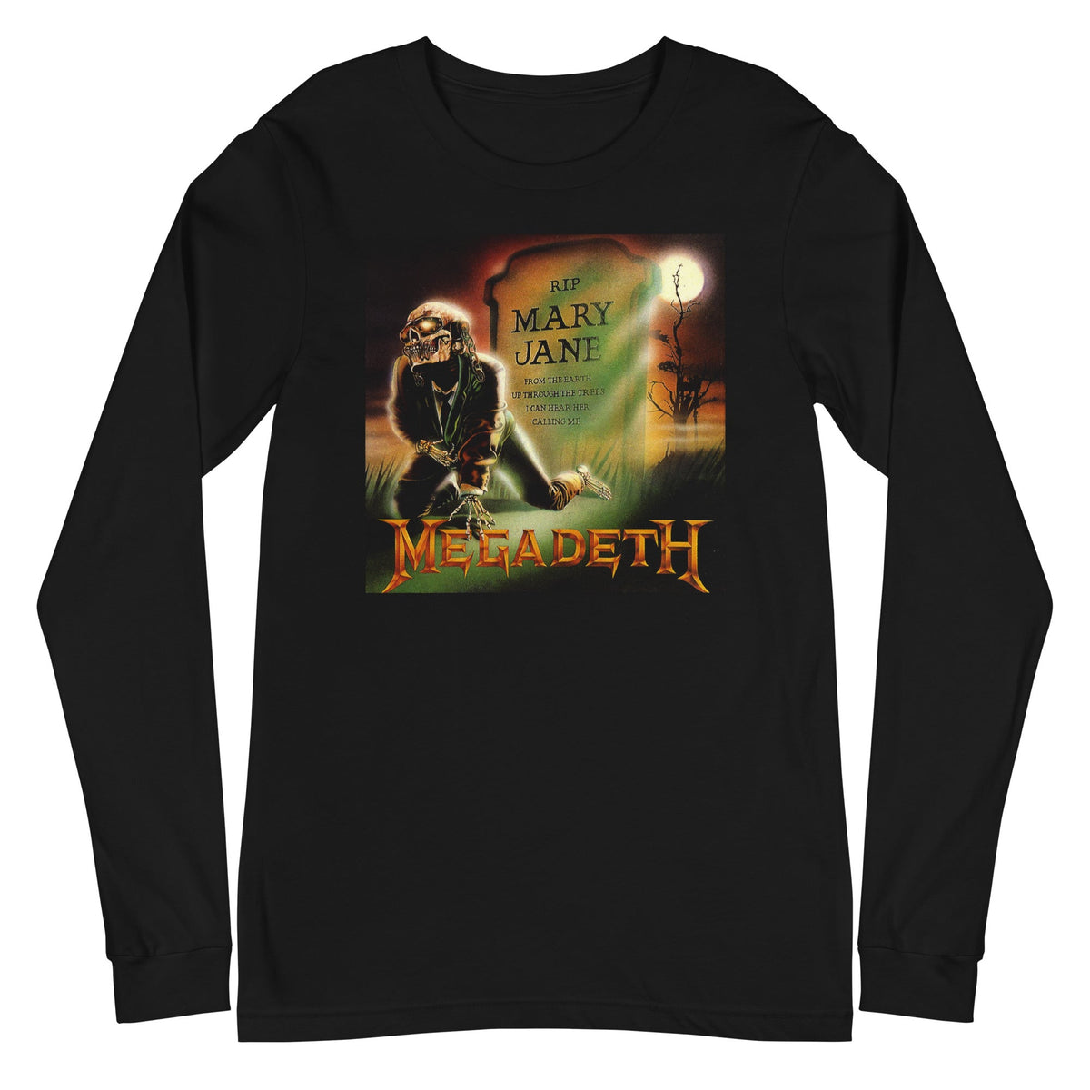 MerchMoment Megadeth - R.I.P. Mary Jane Long Sleeve Shirt Officially Licensed