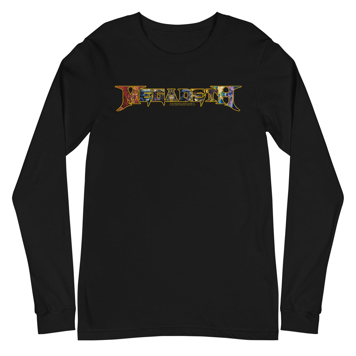 MerchMoment Megadeth - Vic Lettered Logo Long Sleeve Shirt Officially Licensed
