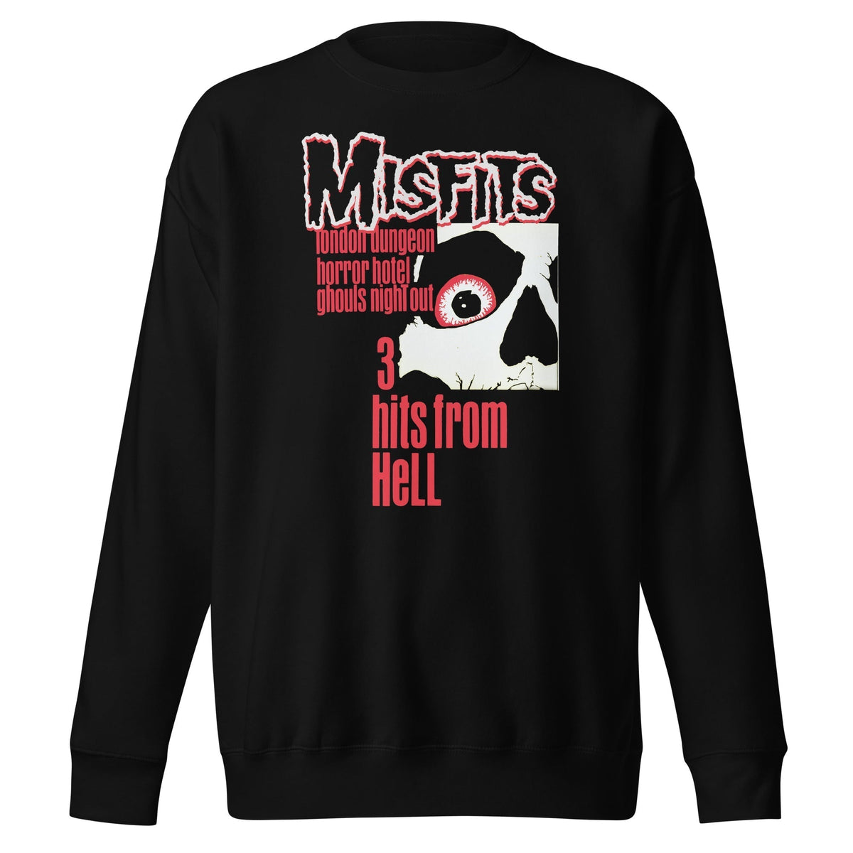 MerchMoment Misfits - 3 Hits From Hell Crewneck Sweatshirt Officially Licensed