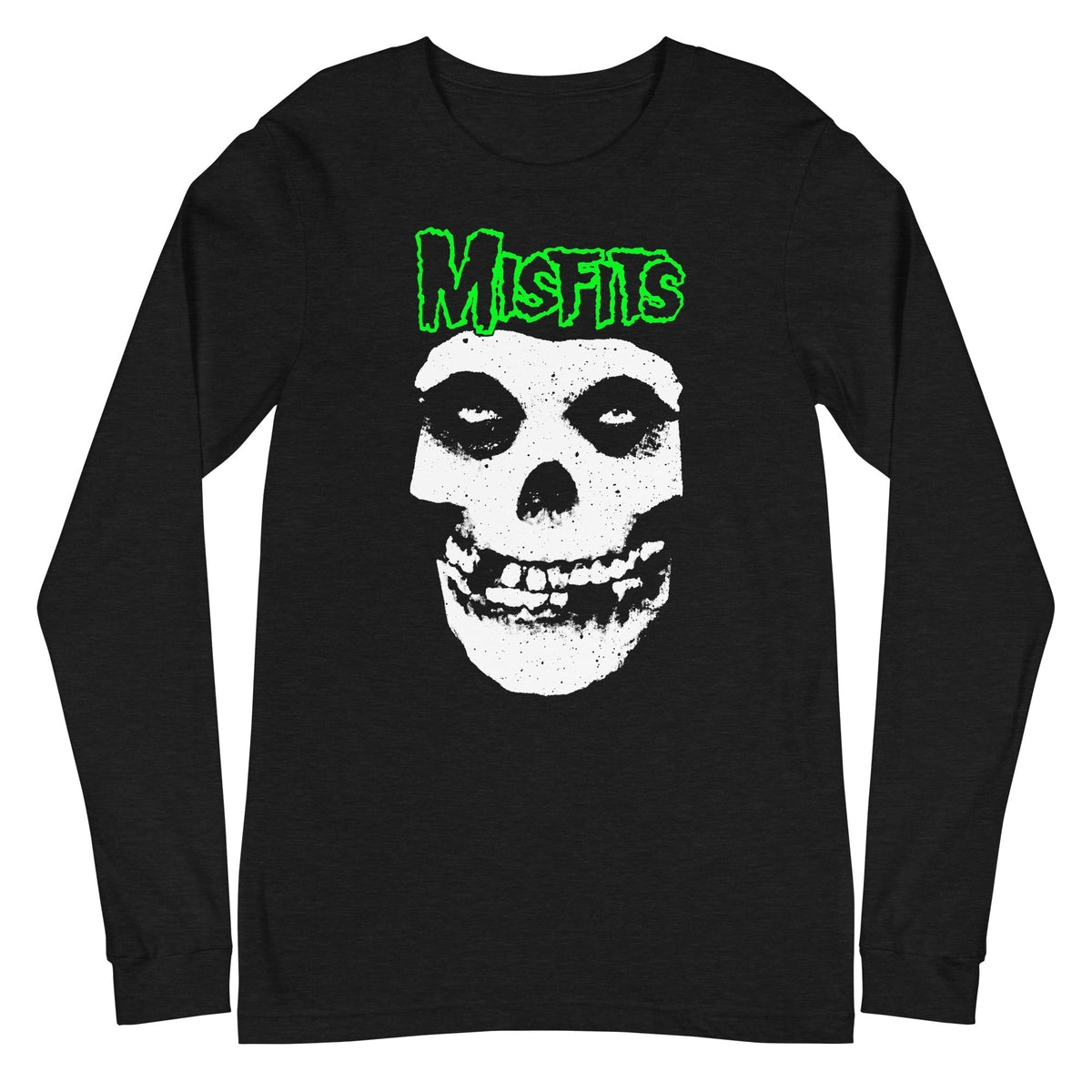 MerchMoment Misfits - Green Skull Long Sleeve Shirt Officially Licensed
