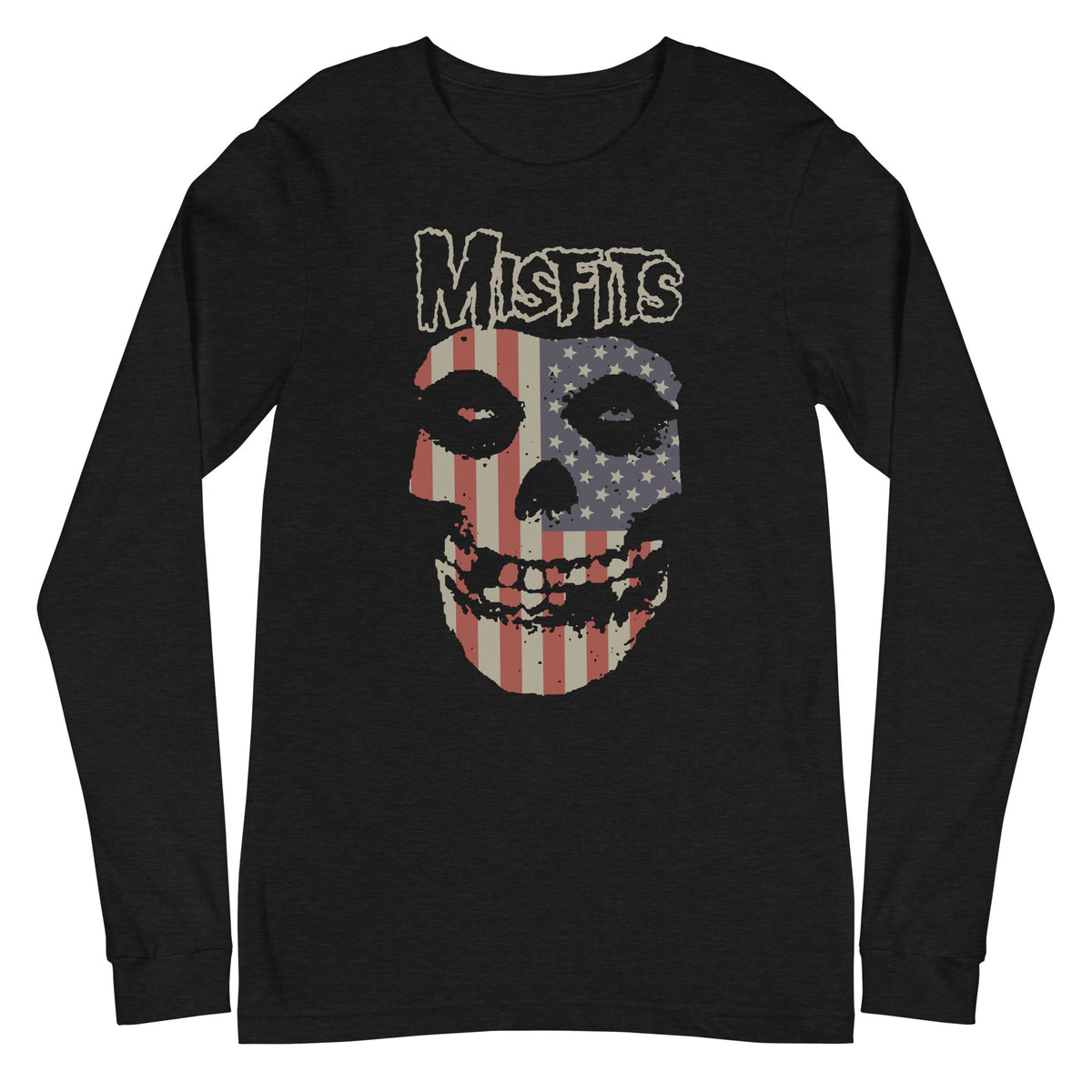 MerchMoment Misfits - USA Skull Long Sleeve Shirt Officially Licensed