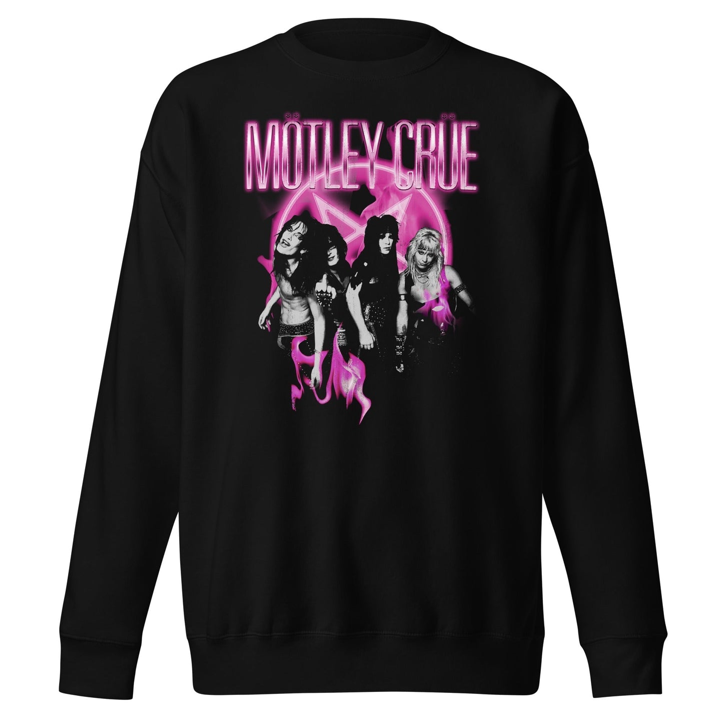 MerchMoment Motley Crue - Neon Pink Crewneck Sweatshirt Officially Licensed