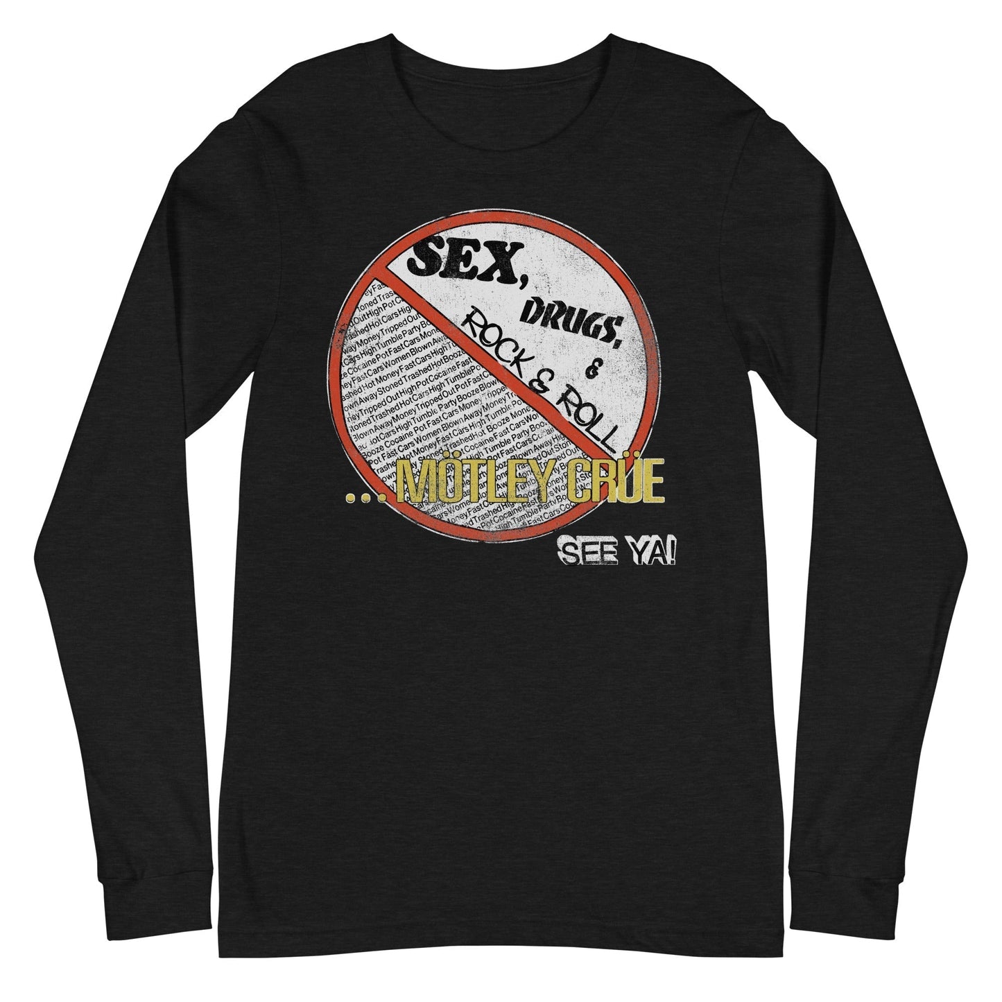 MerchMoment Motley Crue - No Fun Tour '84 Long Sleeve Shirt Officially Licensed