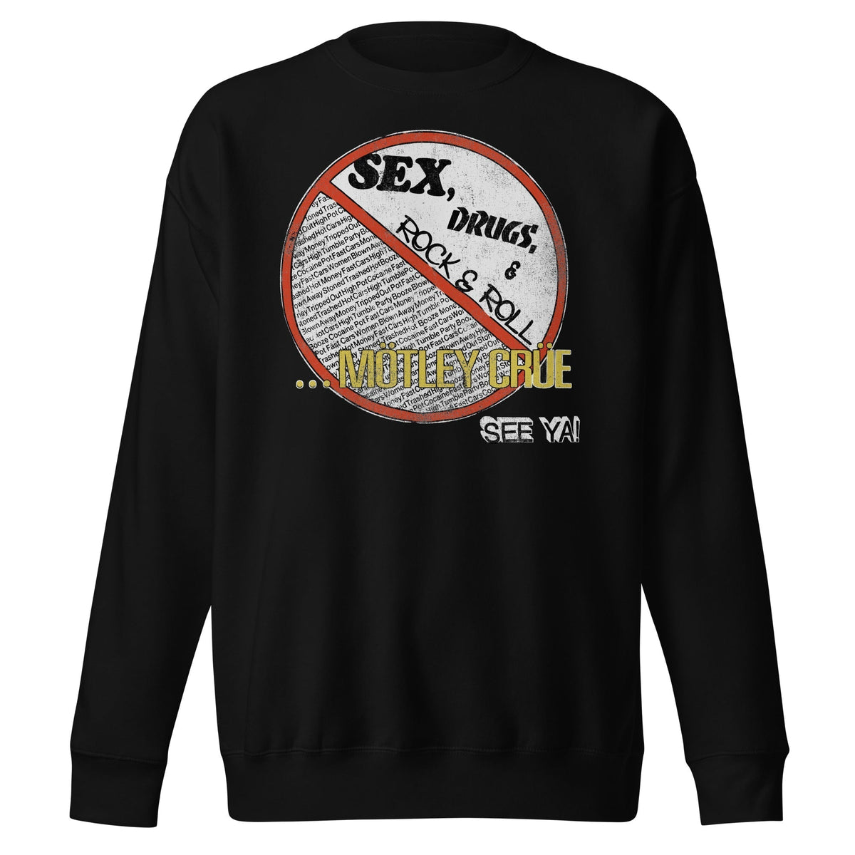 MerchMoment Motley Crue - No Fun Tour '84 Crewneck Sweatshirt Officially Licensed