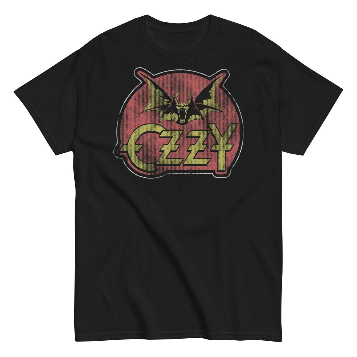 MerchMoment Ozzy Osbourne - Flaming Bat Mens T Shirt Officially Licensed